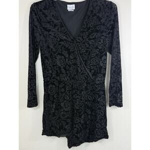 Romper Women L Black Velvet Burnout Whimsigoth Anthropologie
